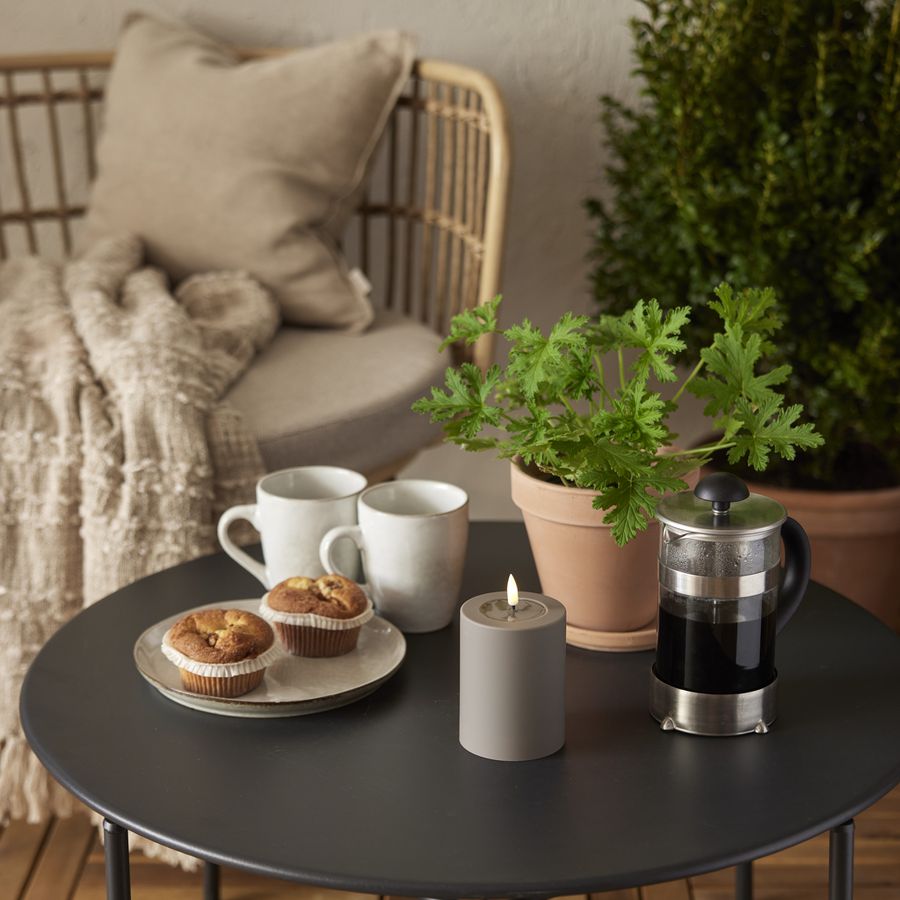 LED Pillar Kerze Flamme Soft - Indoor, Braun, 12.50 cm Höhe, Timerfunktion