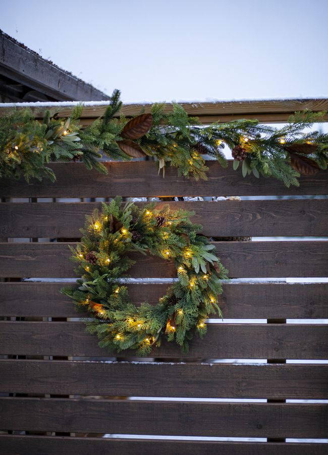 Kranz Mixi - Indoor, Warmweiss, Grün