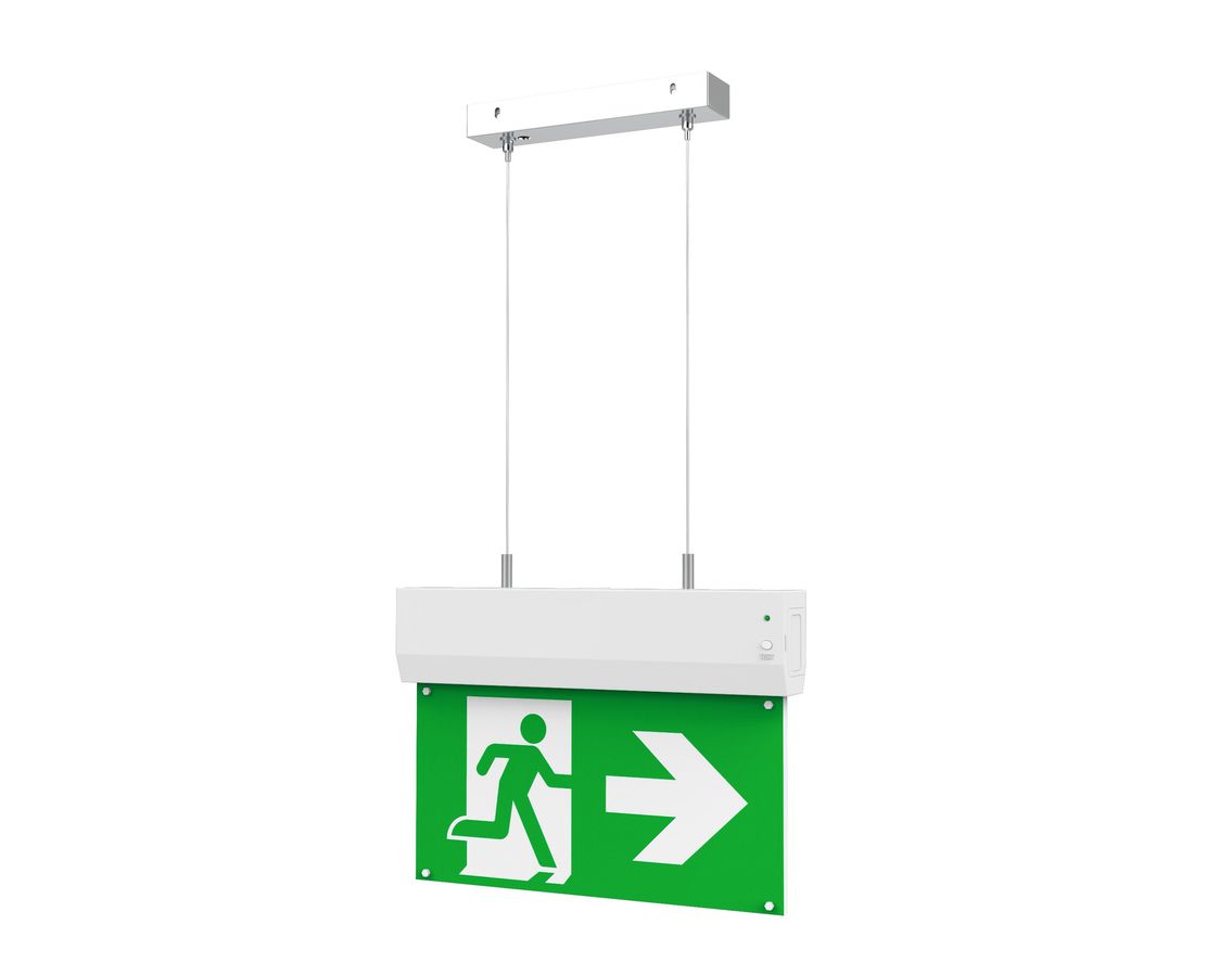 Pendel-Set für Rettungszeichenleuchte EXITO - L=1530mm, PL=50-1490mm, Baldachin 200x40x25mm (LxBxH)