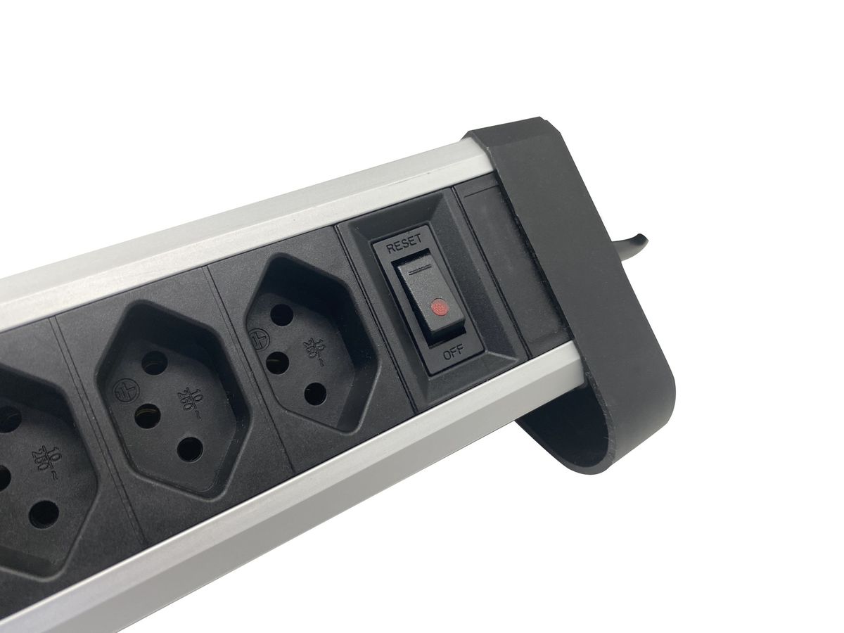 ALU DESKTOP USB-C - 4xT13, 1x USB-C / 2x USB-A max. 3.4A / PD 20W, 2.0m Zuleitung, schwarz