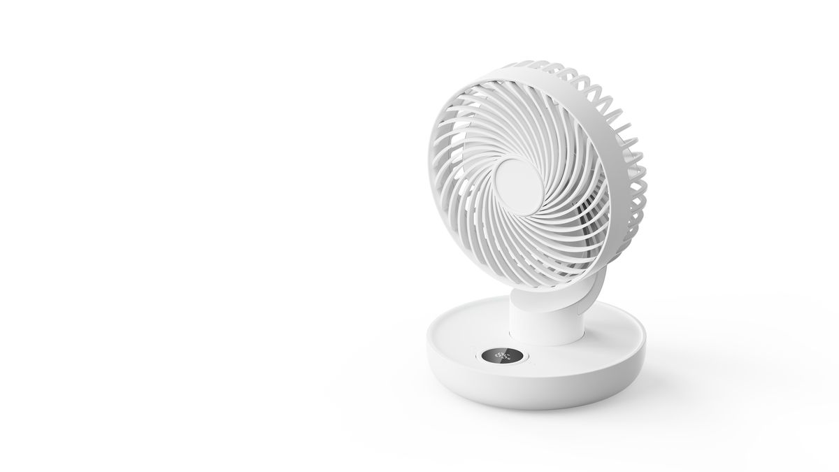 DINE Mini-Tischventilator AF209 weiss - 3600mAh, inkl. USB-C Kabel, wiederaufladbar, Oszillations-Funktion