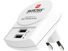 Euro USB Charger - 2xUSB-A - 2xUSB-A, Output: 5.0V / max. 2.4A (shared), max. 12.0W, EU/Schuko, weiss