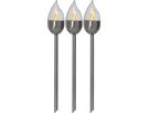 Solar Pollerleucht 3 Pack Olympus - Silber, Lichtfarbe Gelb