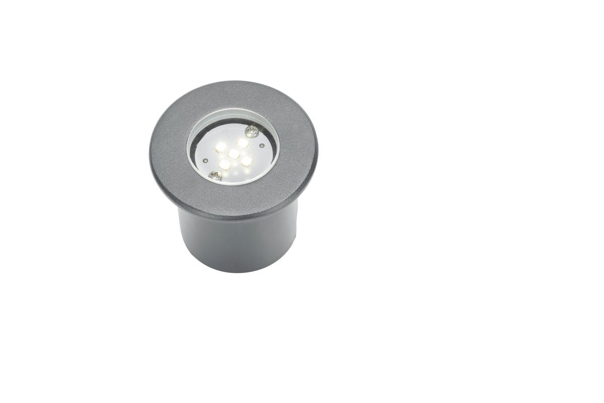 24V Bodeneinbauspot 60mm - 24V DC, 1W, 110lm, 3000K, IP67, anthrazit