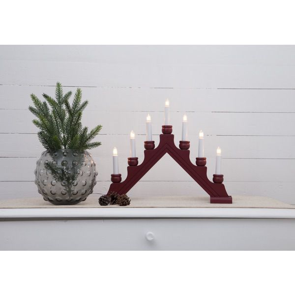 Kerzenleuchter Karin - IP20, Rot, Warmweiss