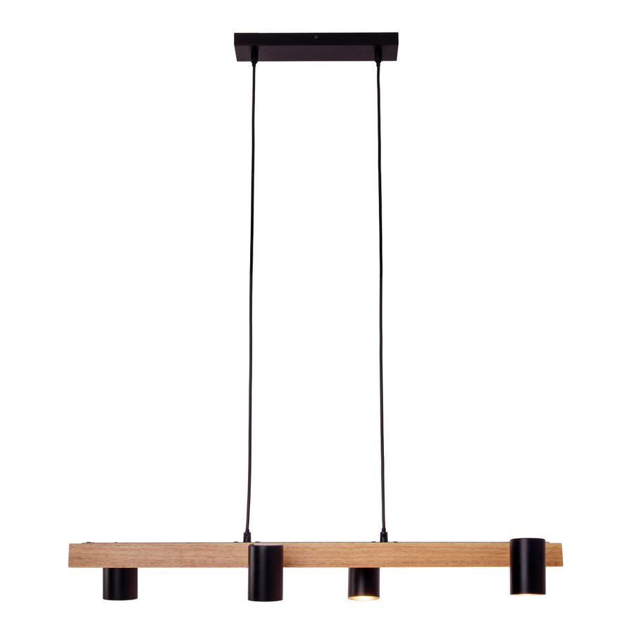 4er Pendelleuchte FRIDA schwarz L: 80 cm - GU10, IP20, 40W, 230V