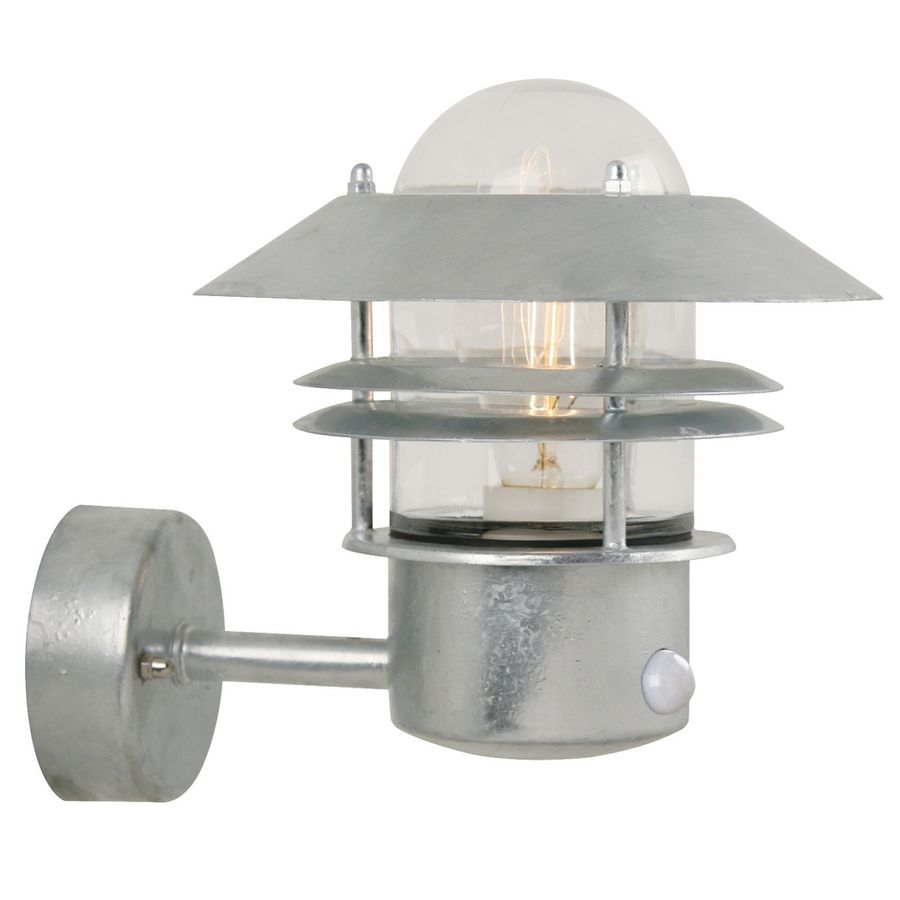 Blokhus, Wandleuchte m Sensor, Verzinkt - E27, max. 60W, IP54