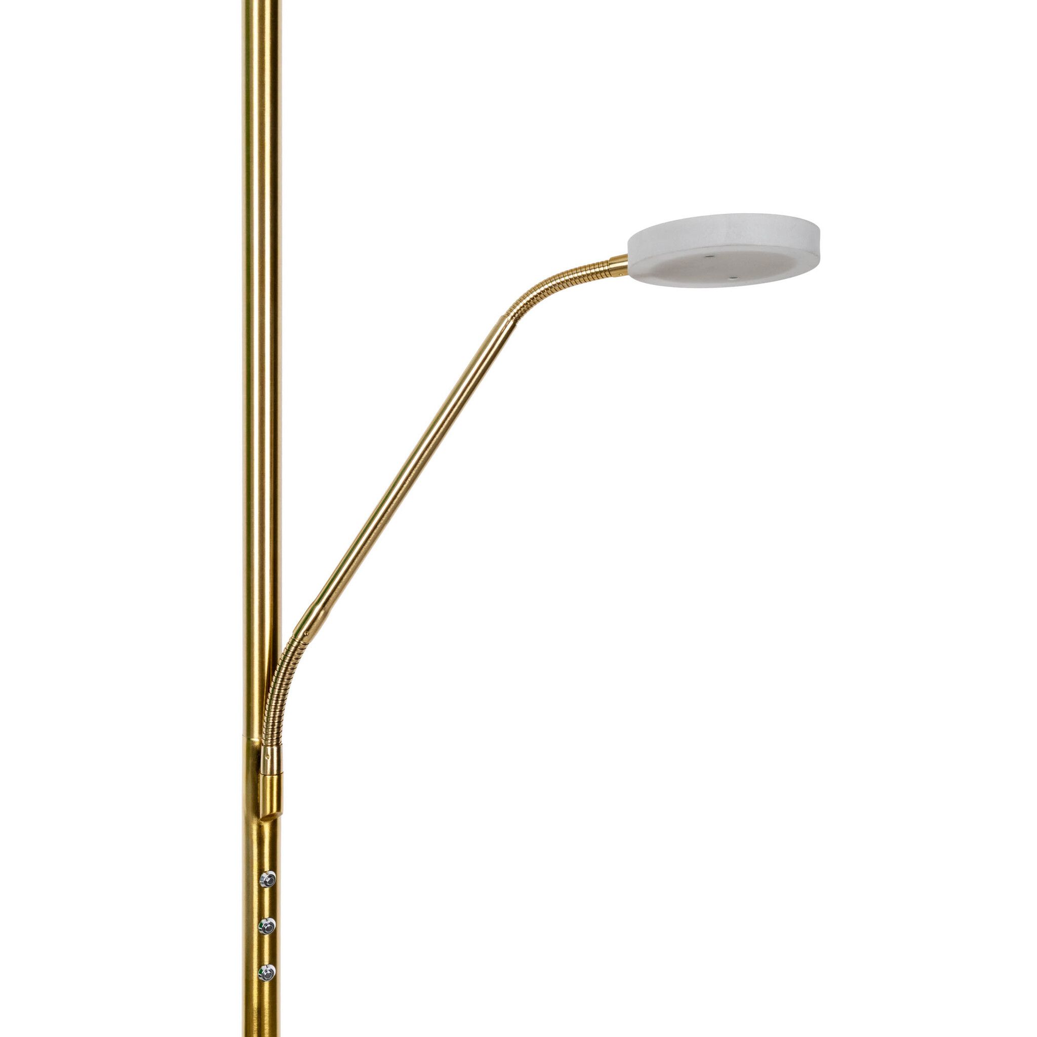 LED-CCT Stehleuchte  SAMIRO  inkl. Lesearm H: 180cm messing matt - IP20, LED-Modul, Messingmatt