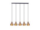 5er Pendelleuchte Foro schwarz golden - E27, 200W, IP20