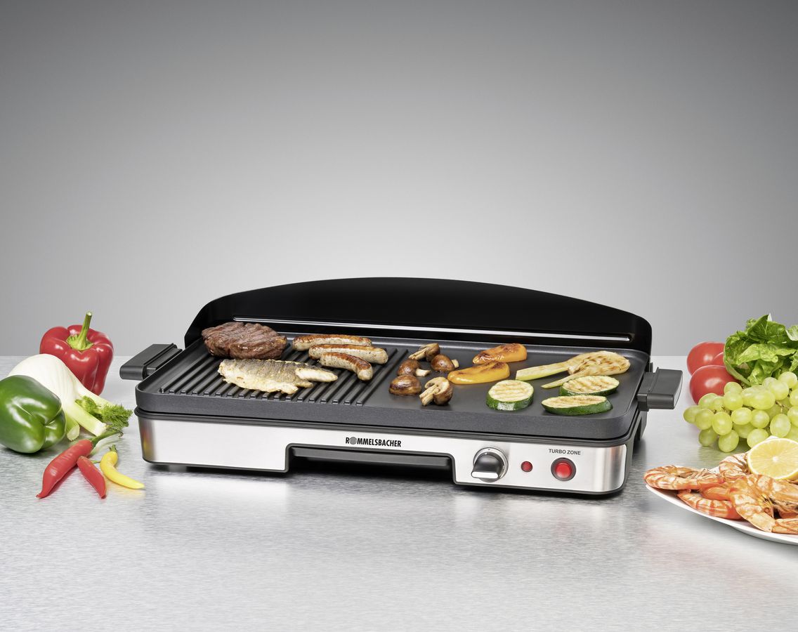 Tischgrill BBQ 2003 - Tischgrill BBQ, Edelstahl/schwarz, 1900W