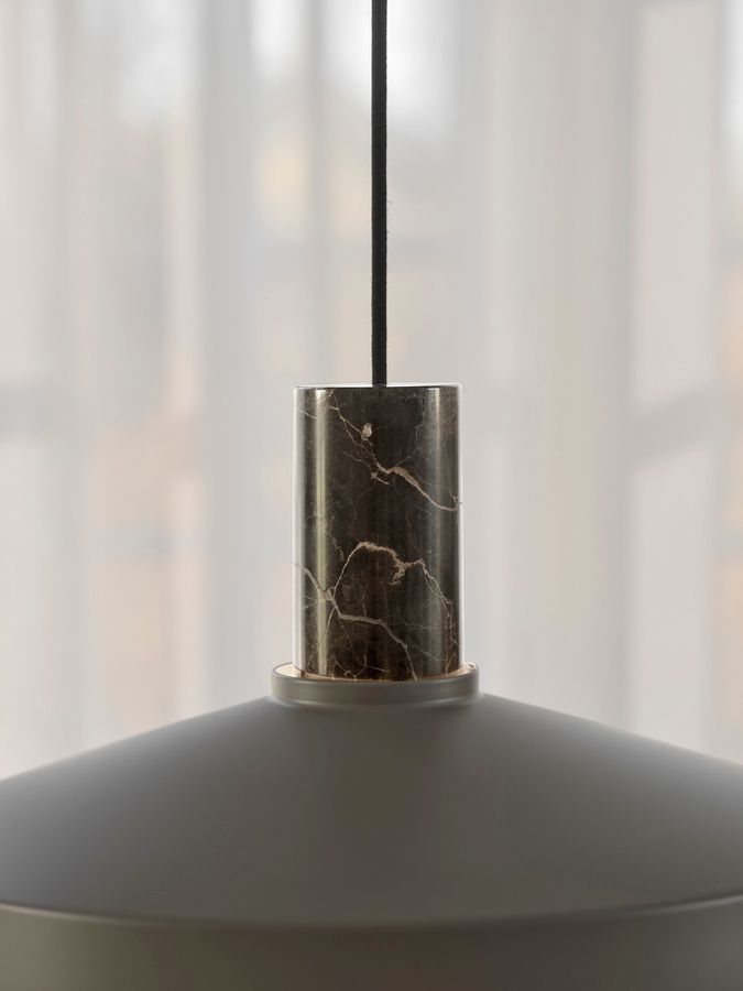Pendelleuchte Elvas Marmor Hellbraun - 60W, E27, IP20