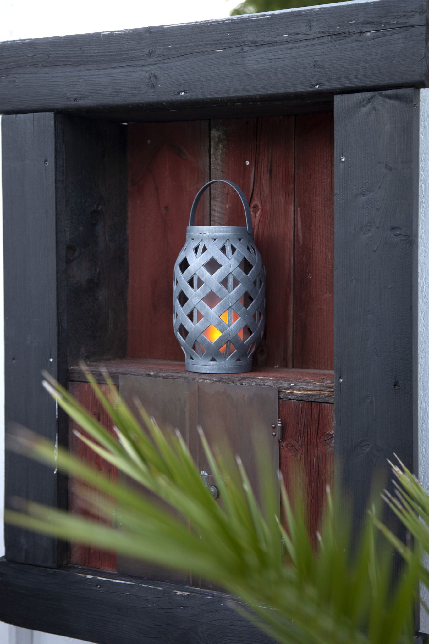 Solar Decoration Flame - Grau, Lichtfarbe Gelb