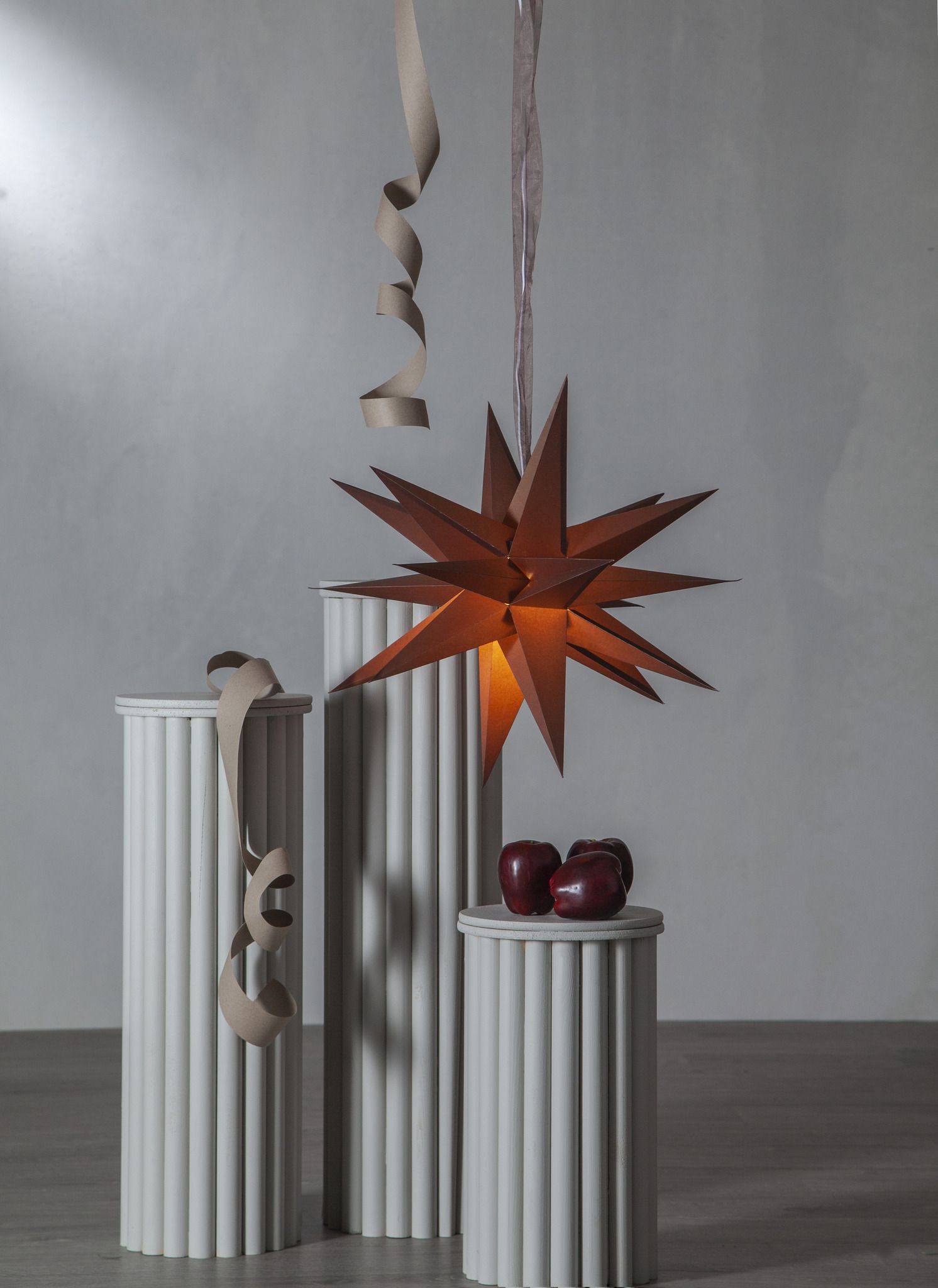 Papierstern December - IP20, Braun