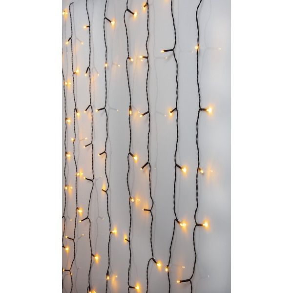 LED golden warmwhite, Vorhang, 80 LEDs - Schwarz, 1970K, 130cm x 130cm