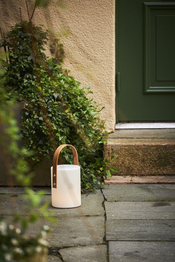 Outdoor-Laterne LUCIE - Weiss, 34 x 17 cm, warm&kaltweiss, wiederaufladbar