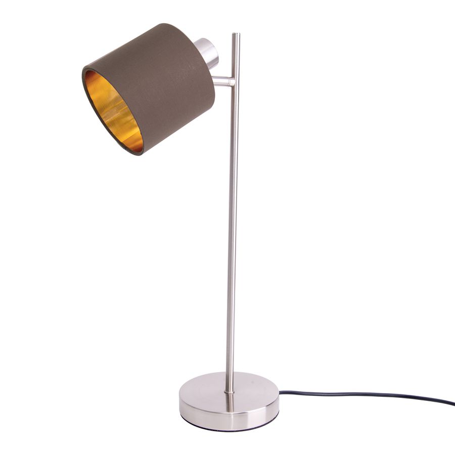 Tischleuchte MARON G - E14, max. 1x40W, IP20, nickel + braun + gold, nicht dimbar, exkl. Leuchtmittel, D=120mm, H=510mm