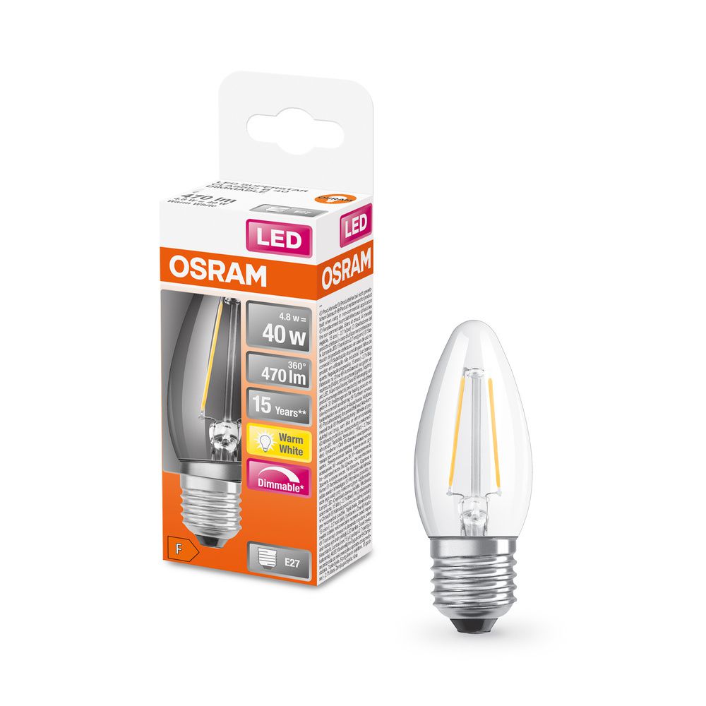 LED Retrofit CLASSIC B DIM - E27, 470Lm, 2700K, 4.8W, 230V