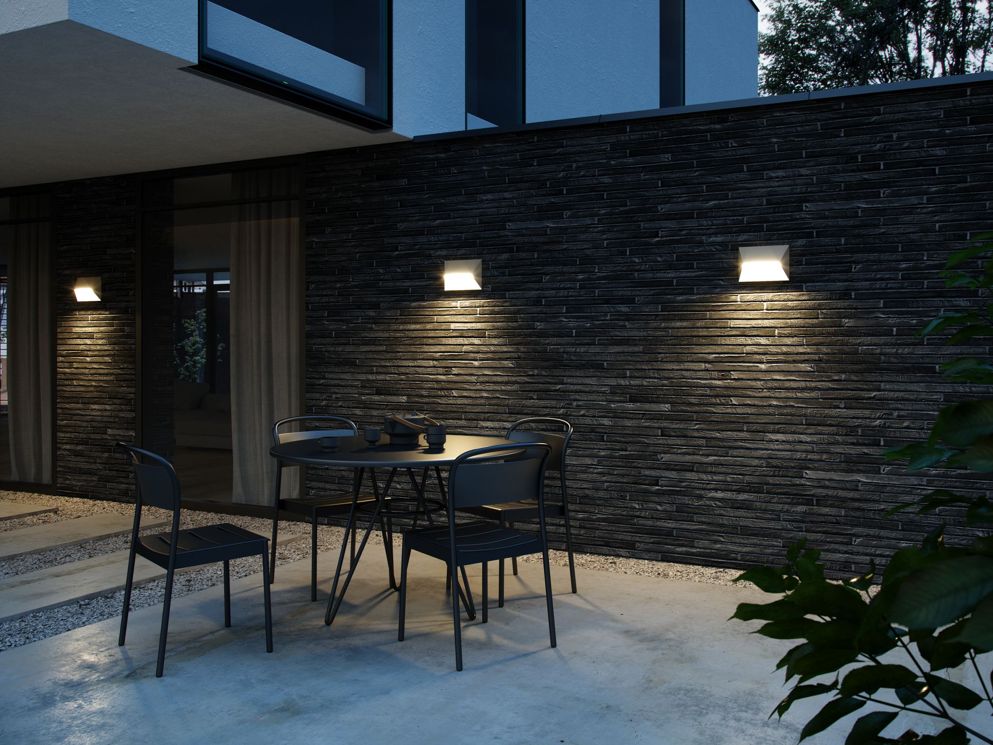 Wandleuchte PONTIO 27 - 2xGU10 (exkl.), max.2x25W, IP54, sand, dimmbar (optional Leuchtmittel), L=150mm,B=150mm, H=190mm