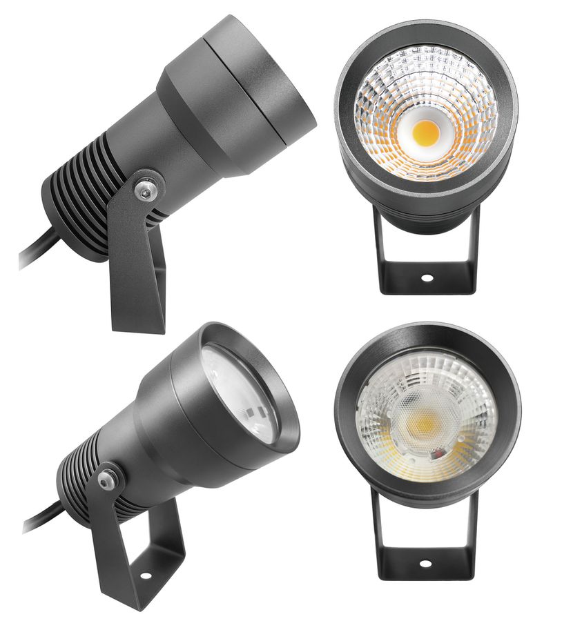 Tache de jardin LED CHARLY - 12W, 1150lm, 2700K, IP67, CRI 80, 40°, dunkelgrau, nicht dimmbar, D=61mm, L=113mm