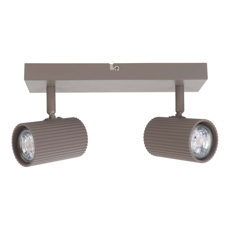 2er Spot Wand-/Deckenleuchte  TINNIS  L: 26cm sand - IP20, GU10, Beige