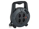 Box de câble - 10m Kabel, H05VV-F 3G1.0mm, 4xT13, 10A, Thermoschutzschalter, Griff, grau/schwarz