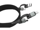 Magnetisches Kabel USB-A oder USB-C auf USB-C oder Lightning - 120 cm,  schwarz