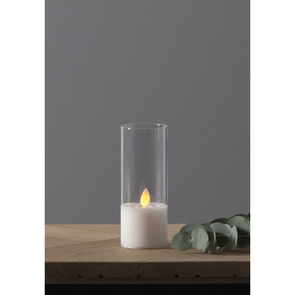 LED Pillar Kerze M-Twinkle - Indoor, Transparent, 12.5cm Höhe, Timerfunktion