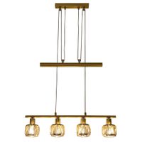 LED Gegenzug-Pendelleuchte Josefa - E14, 4x4W, 4x475lm, 3000K, IP20, gold, nicht dimmbar, Leuchtmi. inkl., B=210mm, PL=1000-1600mm