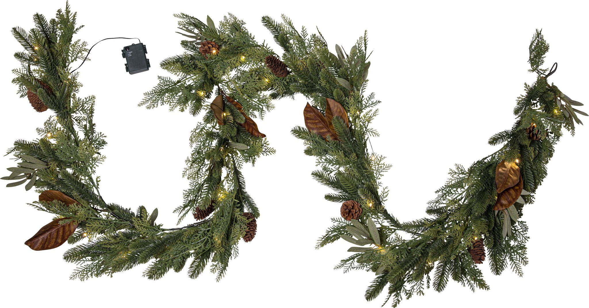 Girlande Mixi - Indoor, Warmweiss, Grün