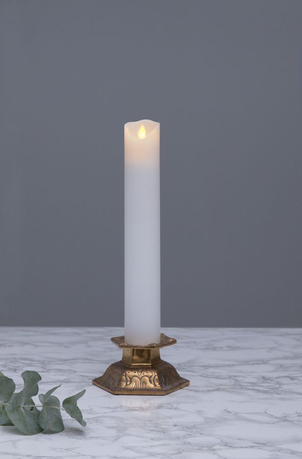 Candela in plastica a LED  M-Twinkle - Indoor, Weiss, 30cm Höhe, Timerfunktion