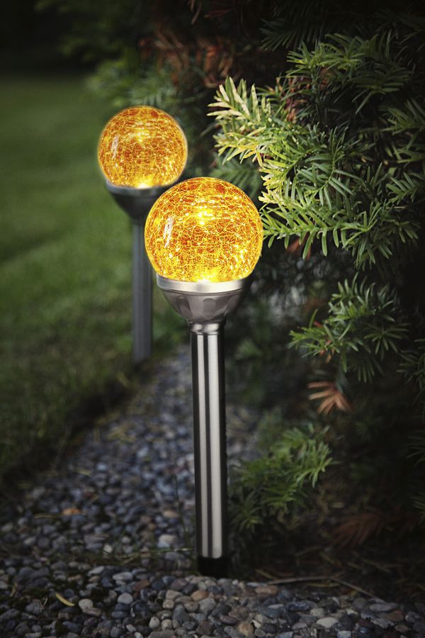 Solar Poller-Leuchte 2 Pack Roma - Amber, Lichtfarbe Amber