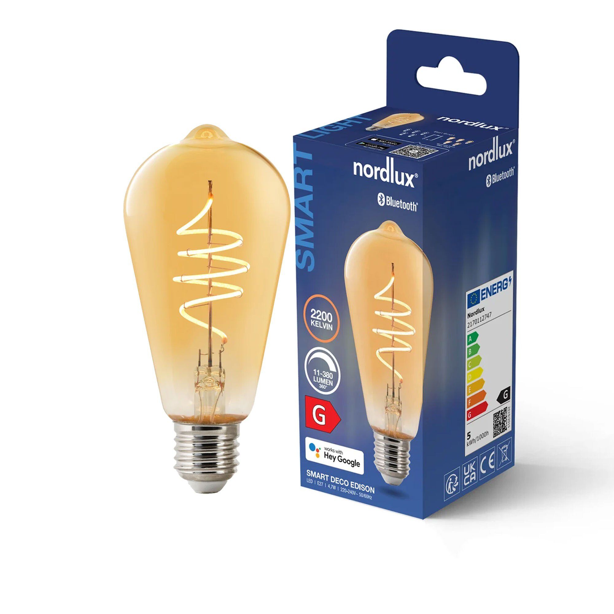 LED-Leuchtmittel Smart , Deco- E27, ST64 , Amber - 4.7W ,2200K, IP20