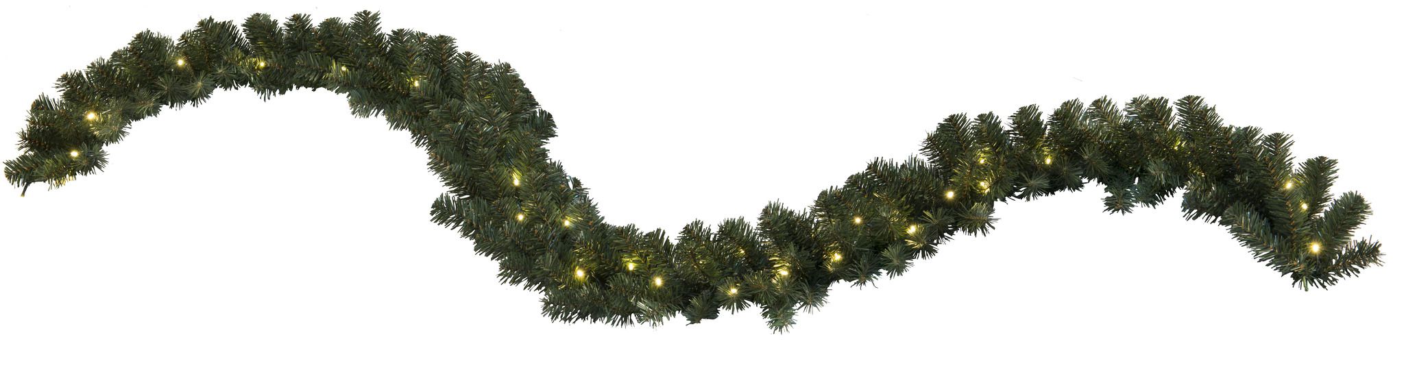 Künstliche Girlande Ottawa - grün, 60 LED's, 20cm Höhe, 500cm Anschlusskabel, 500cm länge