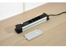 Aluminium Mutliprise - 4xT13, 1x USB-C 2x USB-A max. 3.4A - PD 20.0W, 2.0m Zuleitung, Stecker T12