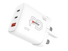 Power Charger 65W GaN UK - Out: 2-Pol UK, In: 1xUSB-C PD 5.0V, max. 65W, 1xUSB-C 5.0V, max. 20.0W, 1xUSB-A 5.0V, max. 18.0W