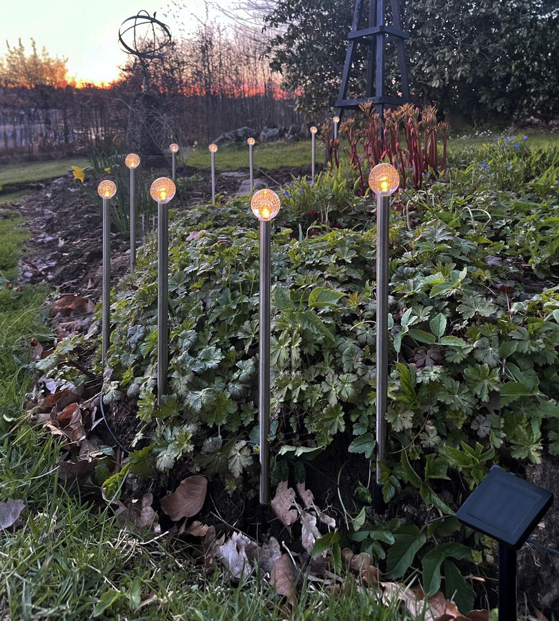 Solar Dekoration Bubbly 10-PIN - IP44, Warmweiss, Silber