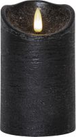 LED Pillar Kerze Flamme Rustic - Indoor, Schwarz, 12.50 cm Höhe,  Timerfunktion