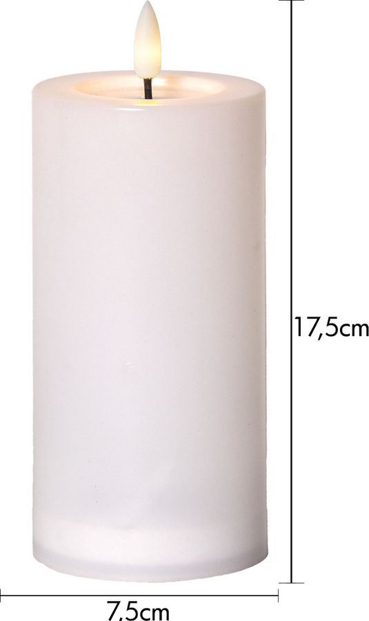 Solar Kerze Flamme Saul - Indoor, Outdoor, Warmweiss, Weiss