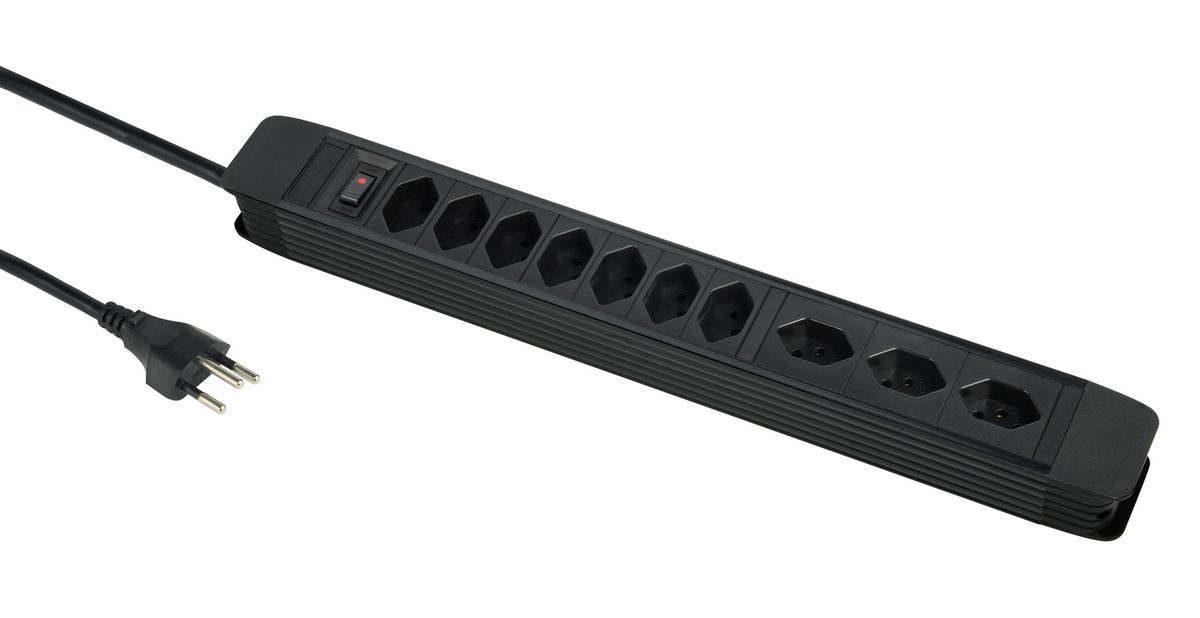 PRINCIPIO 3xH/7xV - 10x T13 (3x horizontal / 7x vertikal), 5.0m Kabellänge, Schalter, schwarz