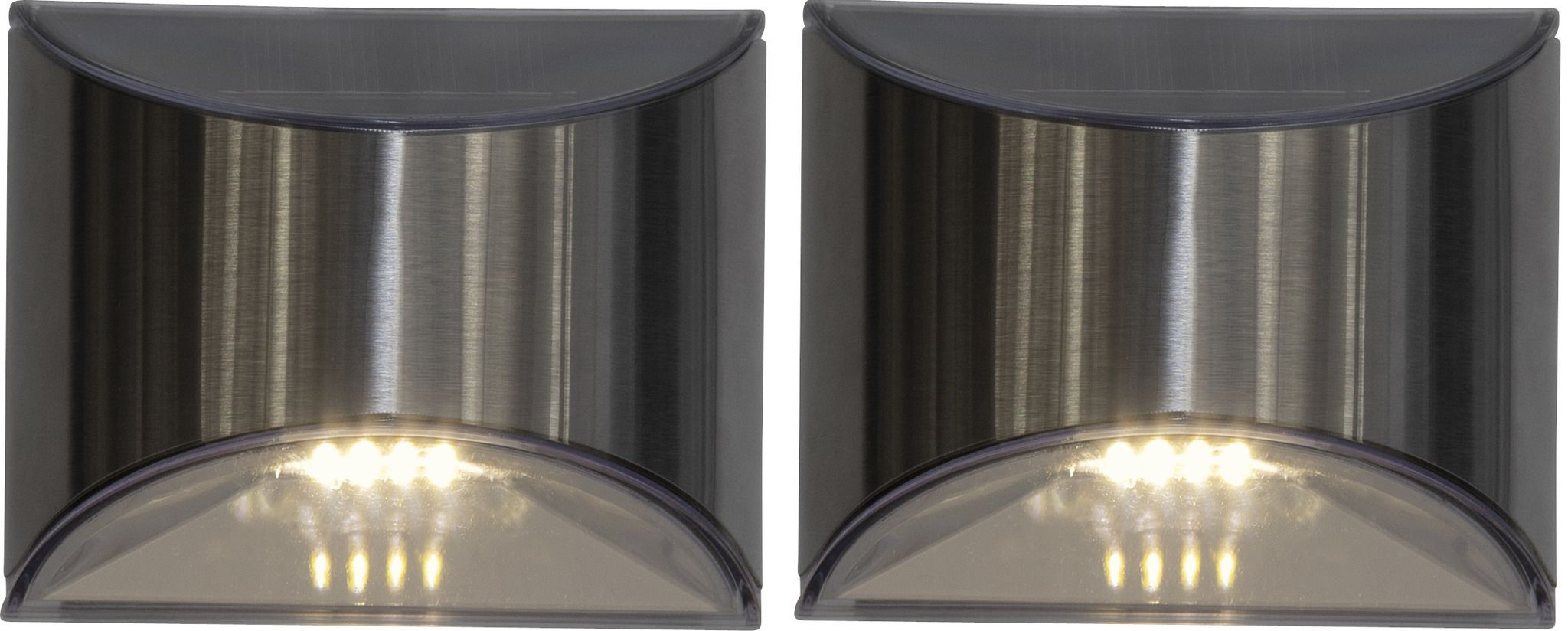 Solar Wand Laterne 2-p Wally - Silber, Lichtfarbe Warmweiss