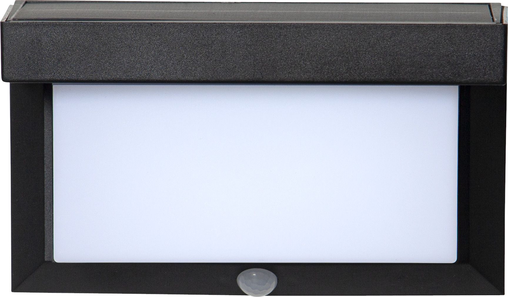 Solar-Wandleuchte VALLA - 3.7V DC, 3W, 800/200lm, 6500K, IP44 , schwarz, Bewegungs-/Dämmerungsensor, L=200mm, B=90mm, H=120mm