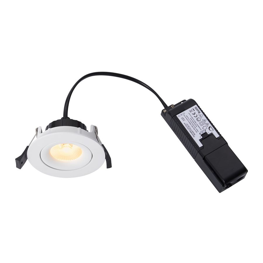 LED Einbaudownlight ALIKI - 8W, 560lm, 2700K, IP44, CRI 90, weiss, dimmbar, D=96mm, H=45mm, BL=83mm