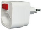 Abzweigstecker 1x T13 mit Schalter - 1xT13, T12 Stecker, integrierter Leuchtschalter, weiss, mit Kinderschutz