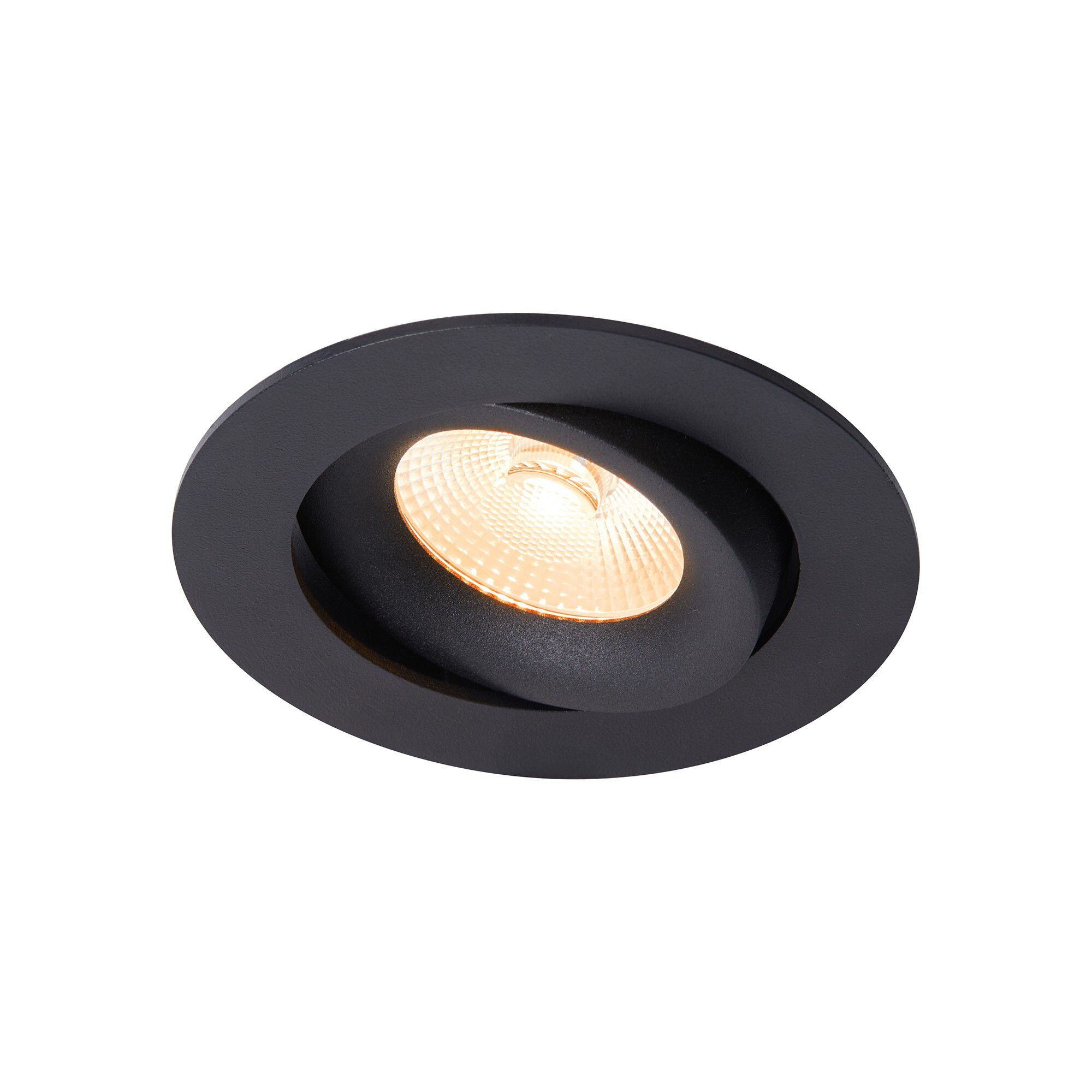 LED Einbaudownlight ALIKI - 8W, 560lm, 2700K, IP44, CRI 90, schwarz, dimmbar, D=96mm, H=45mm, BL=83mm