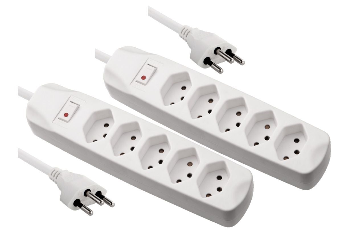 Fix Line Multipresa - 5xT13, 1.5m Kabel, H05VV-F 3G1mm2, weiss, Kinderschutz
