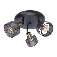 3er Deckenleuchte Spot Foro schwarz golden - E14, 120W, IP20