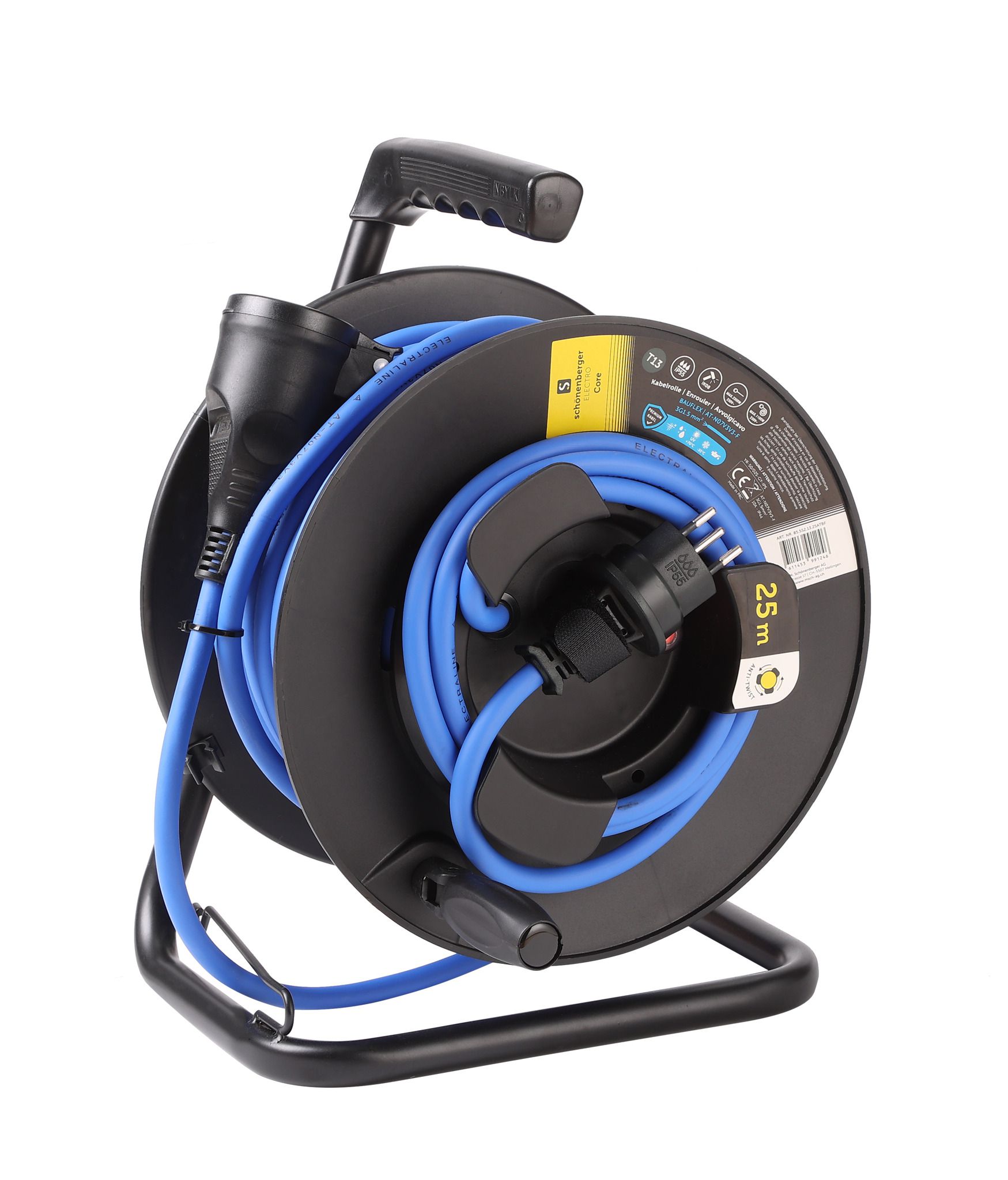 Kabelrolle Antitwist T13 IP55 25m - BAUFLEX N07V3V3-F 3G1.5mm2