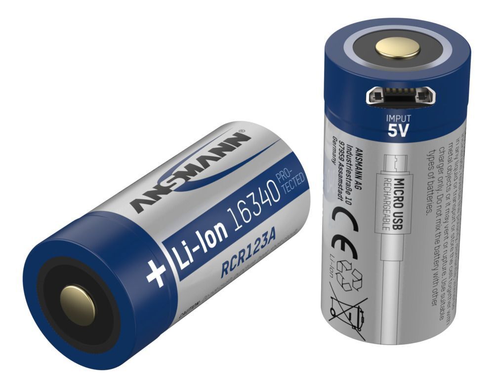 Li-Ion Akku 16340 - Akku Li-Ion, 16340, 3.6V, 850 mAh