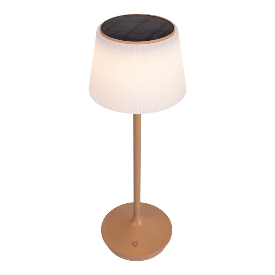 Solar- Akkutischleuchte EMMI almond inkl. CCT  Touch H: 38 cm - LED-Modul, 3W, IP44