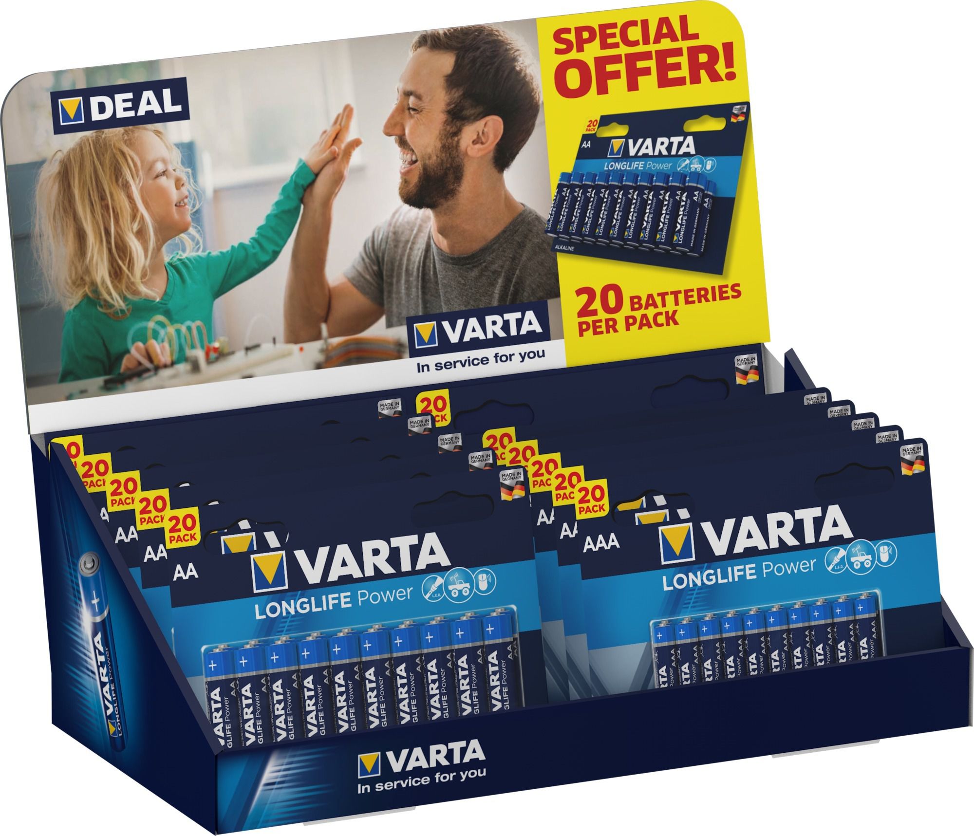 Display Longlife Power - 5xAAA 20er Blister und 6xAA 20er Blister